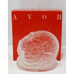 Avon St Nicks Starlit Journey Glass Candle Holder w/ Tea Lights & Box Festive